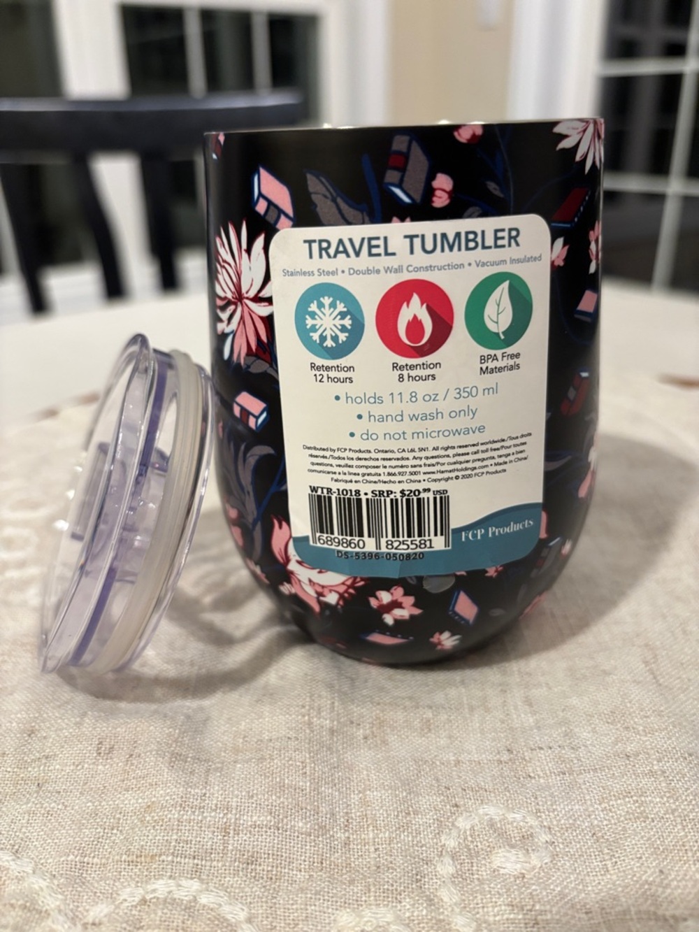 Floral with Books. Stemless Insulated Tumbler NWT - Picture 5 of 9